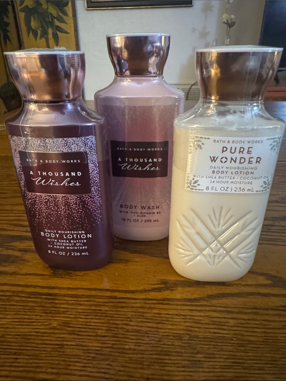 Bath & Body Works A Thousand Wishes Pink Shower & Lotion Duo & Pure Wonder body